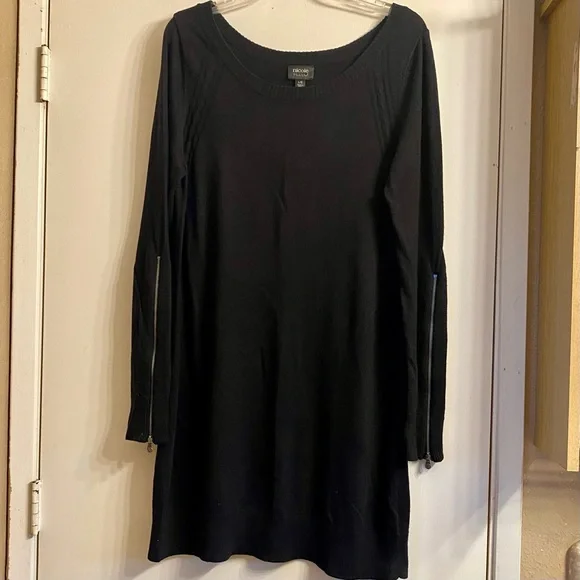 nicole miller long sleeve black dress Nicole Miller Heavy Jersey/Mesh Long Sleeve Dress Black 0 at Amazon Women's Clothing store